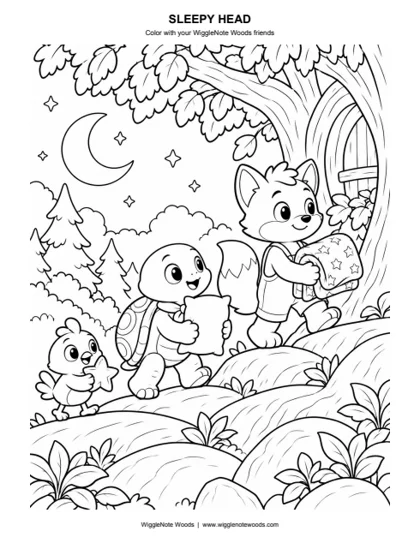 Sleepy Head — Coloring page 1