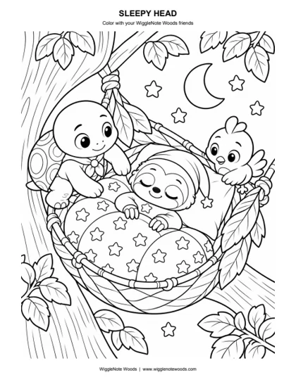 Sleepy Head — Coloring page 3