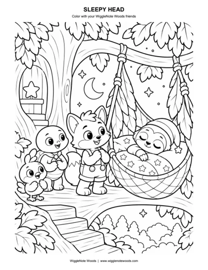 Sleepy Head — Coloring page 4