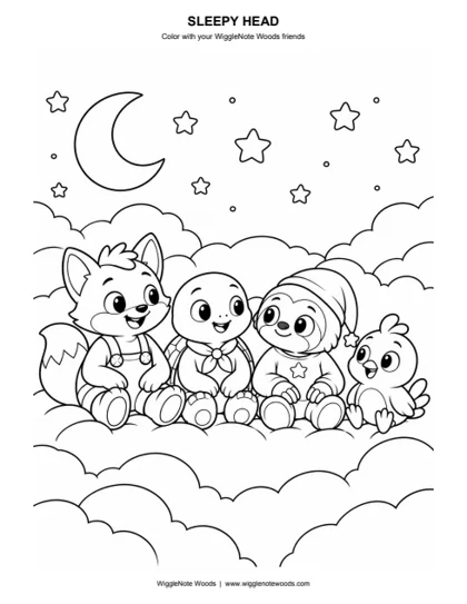 Sleepy Head — Coloring page 5