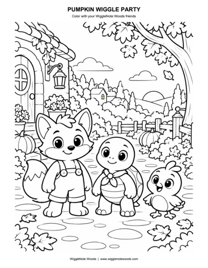 Pumpkin Wiggle Party — Coloring page 3